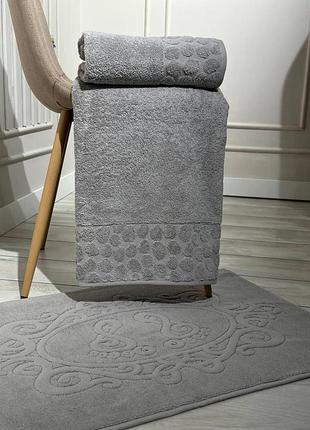 Подарунковий набір рушників cestepe lux cotton gri 50х90см + 70х140см + 50х80см
