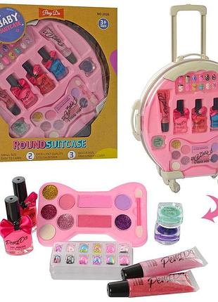Игровой набор косметичка детская 2026 в чемодане (тени / лаки / блеск для губ / пудра / тинт)