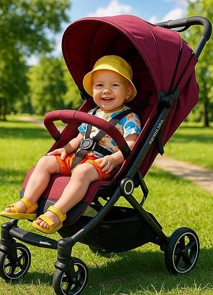 Детская прогулочная коляска el camino 1099 lyra с чехлом на ножки rose