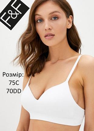Безшовний бюстик f&f р. 32dd 70dd 75с ліф ліфчик без кісточок топік на бретельках
