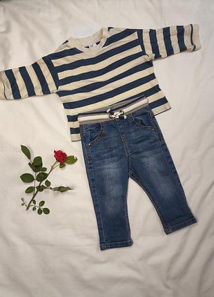 Набір одягу для хлопчика 3–6 міс (68 см)
👖 джинси f&f (flo) + 👕 реглан h&m