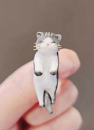 Брошь милый котик киса2 фото