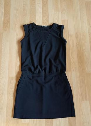 Классическое летнее женское платье-миди черного цвета promod