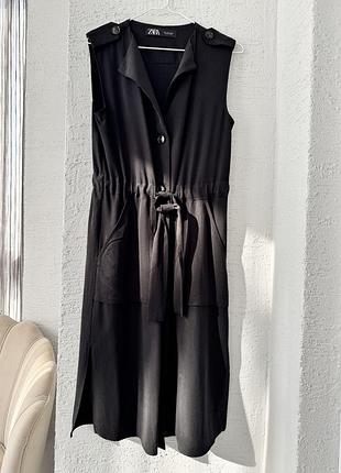 Чорна сукня міді zara