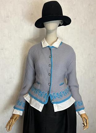 Вязаный кардиган ручной работы, этно, hand made