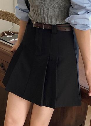 Спідниця юбка чорна тенісна спідниця без пояса h&m s