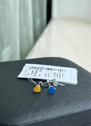 Сережки срібні гвоздики патріотичні minimal