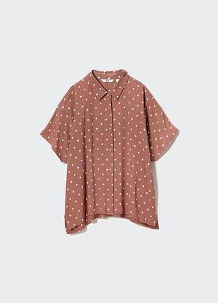 Сорочка в гороховий принт uniqlo