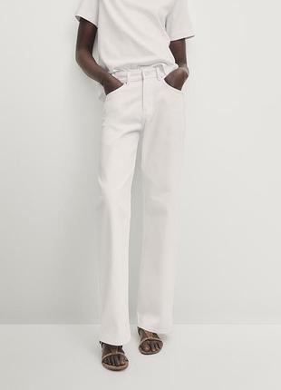 Massimo dutti джинси білі широкі full length середня посадка джинсы масимо