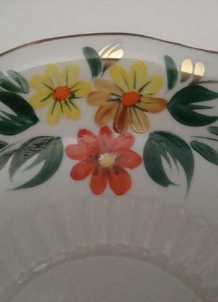 Блюдце фарфор ссср пфз ручная роспись2 фото