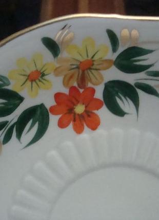 Блюдце фарфор ссср пфз ручная роспись3 фото