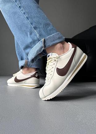 Nike cortez beige brown, кроссовки найк кортез женские, кроссовки женски бежевые
