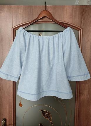 Льняна блуза / топ з відкритими плечима chicoree (льон, бавовна)