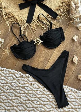 Купальник раздельный женский s-l черный