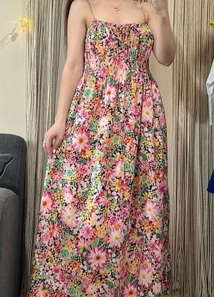 Сарафан платье на бретельках из хлопка от h&m