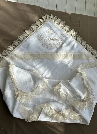 Махровое крыжма с именем, крыльжное полотенце 100*100 см