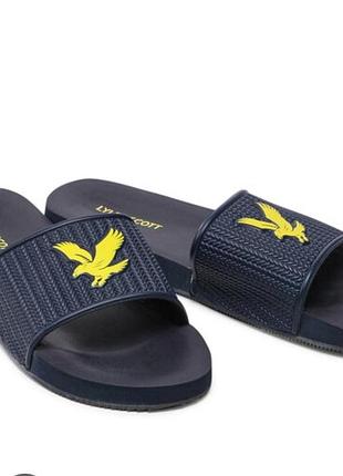 Темно-синие мужские шлепанцы сланцы lyle & scott sliders