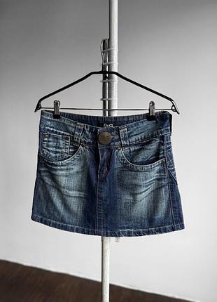 Dolce&gabbana d&g vintage 90s denim jean y2k skirt жіноча, вінтажна, коротка, джинсова спідниця