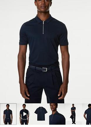 Футболка поло на короткой молнии из чистого коттона surima autograph