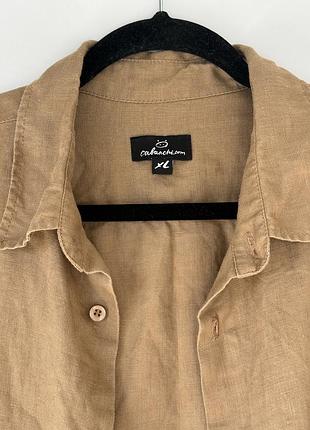 Чоловіча лляна сорочка карамельного кольору xl