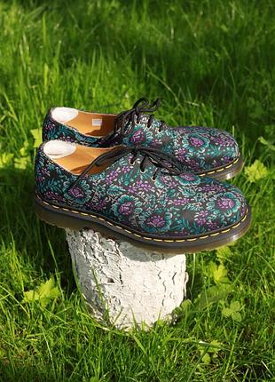 Чоловічі туфлі dr. martens 1461 floral з квітами черевики
