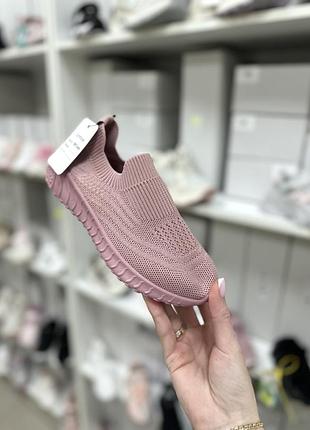 Рожеві пудрові літні текстильні легкі кросівки 26,27,28,29