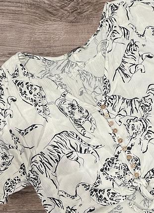 Сорочка stradivarius | блузка з тваринним принтом