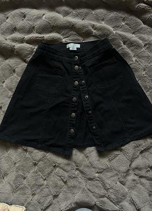 Юбка черная джинсовая