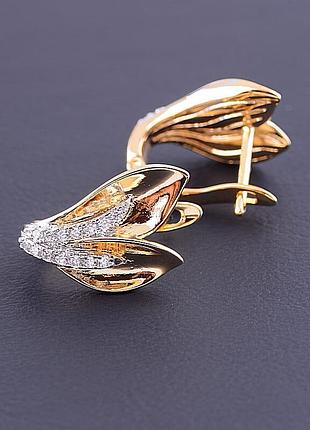 Серьги позолоченные с фианитами xuping фианит позолота-родий