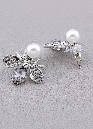 061227 серьги 'juleeze' фианит (родий)