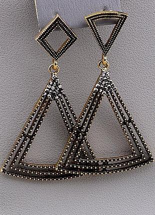 051017 серьги 'fj' сrystal бижутерный сплав14,27 г.