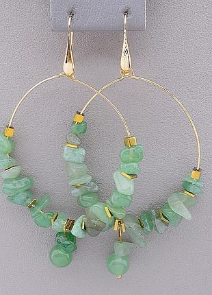 096056 серьги 'stainless steel' нефрит