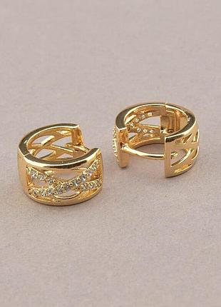 088406 серьги 'xuping' фианит (позолота 18к)