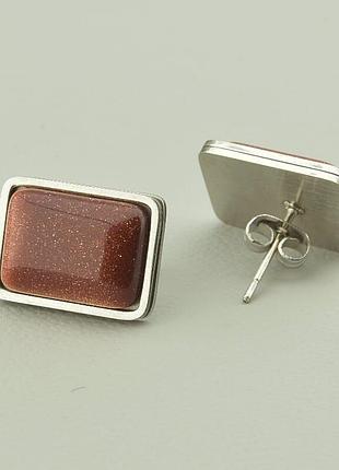 051056 серьги золотой песок 16x11мм.