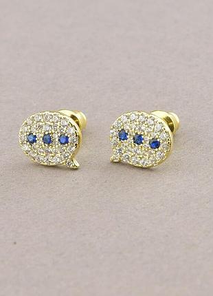 106942 серьги 'saiya' фианит (позолота 18к (лимонная))