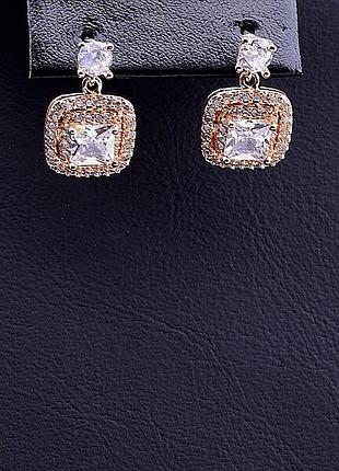 055825 серьги 'big dipper' фианит (позолота 18к)