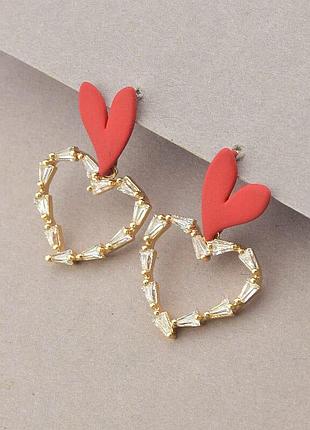 087489 серьги 'xuping' фианит (позолота 18к)