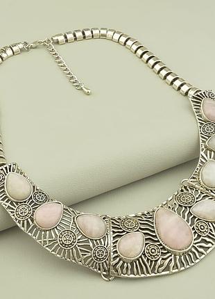 036089 подвеска розовый кварц 50 см.