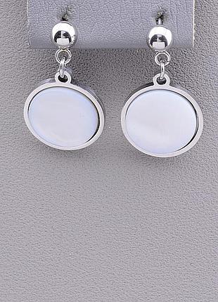062296 сережки 'stainless steel' перламутр