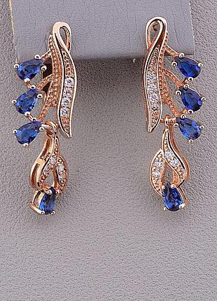 069528 серьги 'pataya' фианит (позолота 18к)