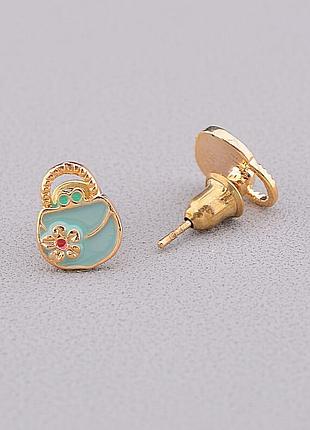 052653 сережки 'fashion' емаль бижутерный сплав