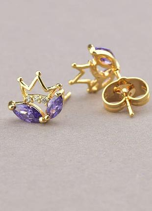 058616 серьги 'xuping' фианит (позолота 18к)