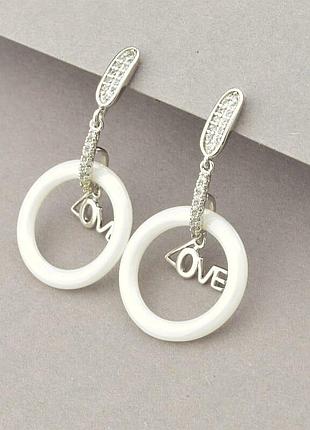 067635 серьги 'xuping' фианит (родий)