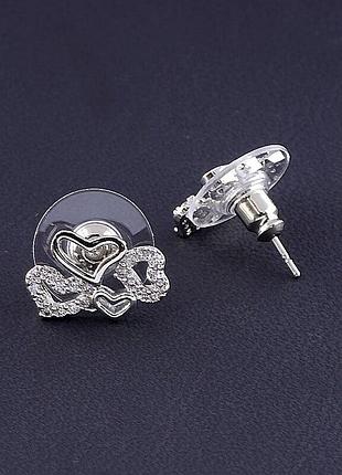 055882 сережки 'big dipper' фіаніт (родій)