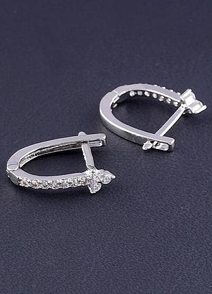 055878 серьги 'big dipper' фианит (родий)