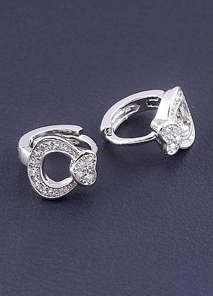 067731 серьги 'xuping' фианит (родий)