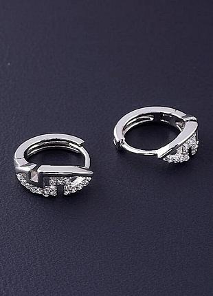 073439 серьги 'xuping' фианит (родий)