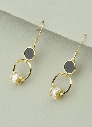 108052 серьги 'saiya' фианит (позолота 18к (лимонная))