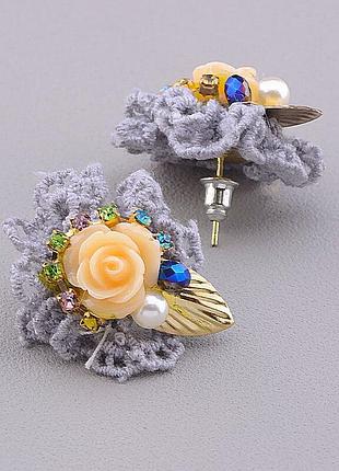044917 серьги 'hand made' полимерная глина бижутерный сплав4,9 г.