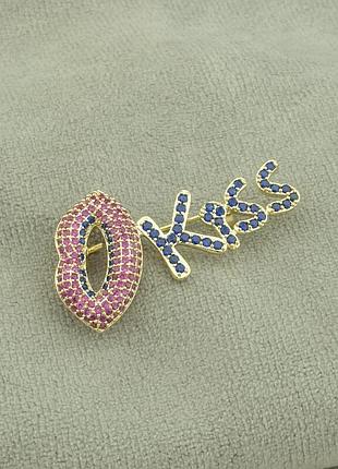 099328 брошка 'xuping' фіаніт (позолота 18к (лимонна))